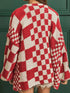 'Celandine' Checkered Drop Shoulder Cardigan - Celes Fashion